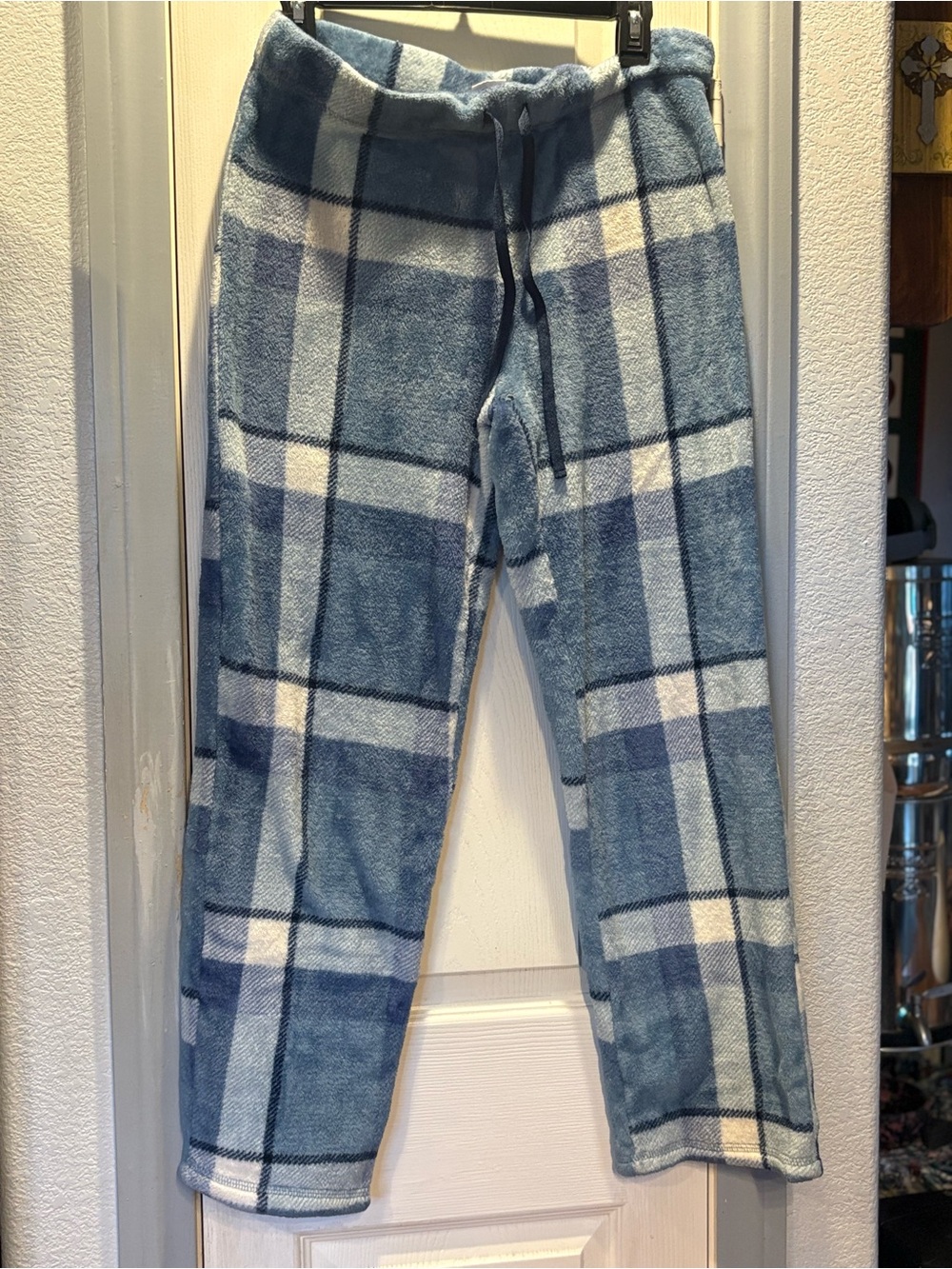 Blue Plaid Fleece Lounge Pants - Cozy Women’s Sleepwear
